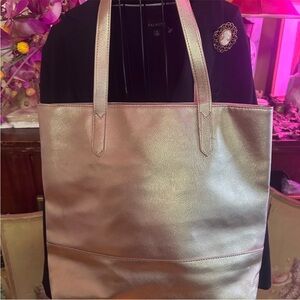 Bloomingdale's Elegant Metallic Tote Bag